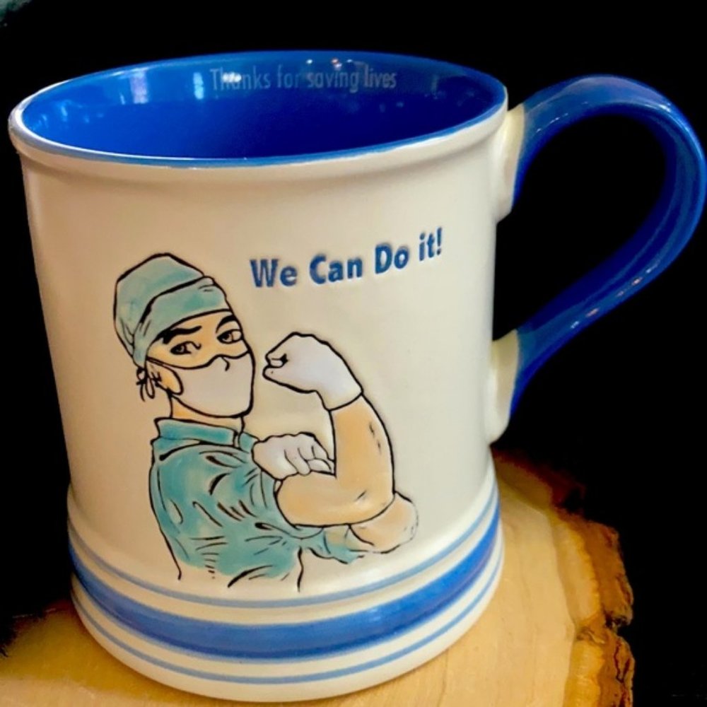 Thanks for saving lives medical mug ( We Can Do it